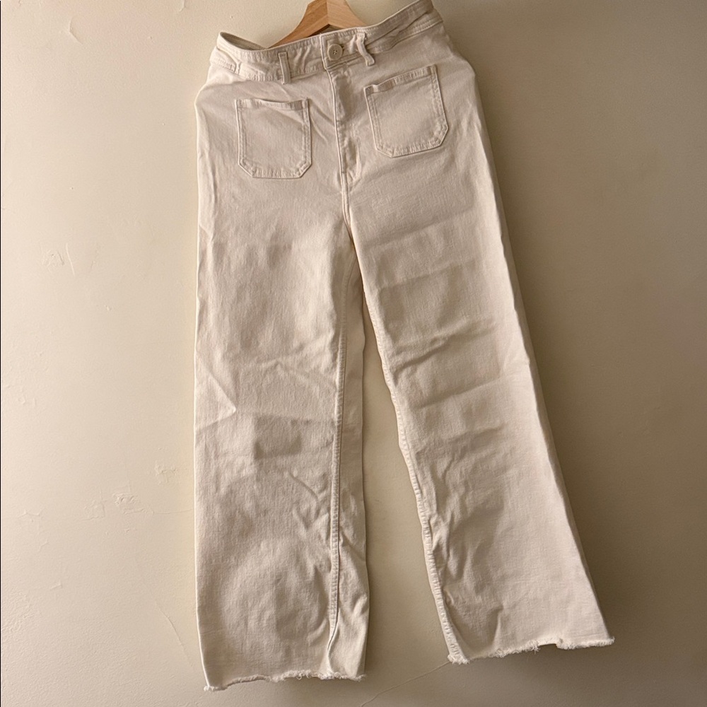 Zara Cream Flare & Wide Leg Jeans